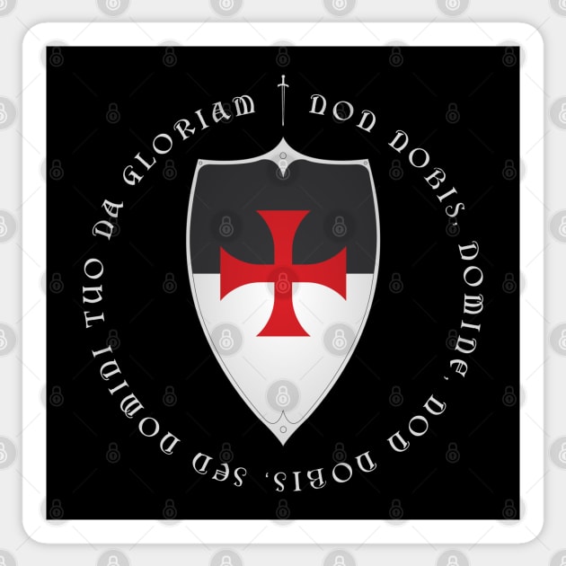 Knights Templar Crusader Motto and Cross Sticker by Beltschazar